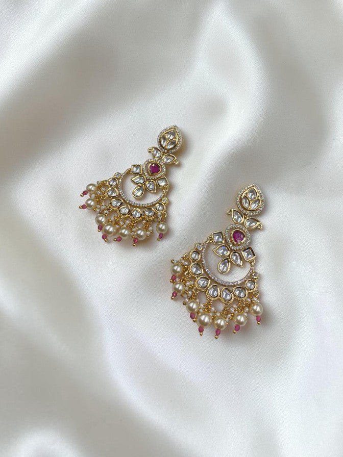 TRADITIONAL POLKI EARRINGS