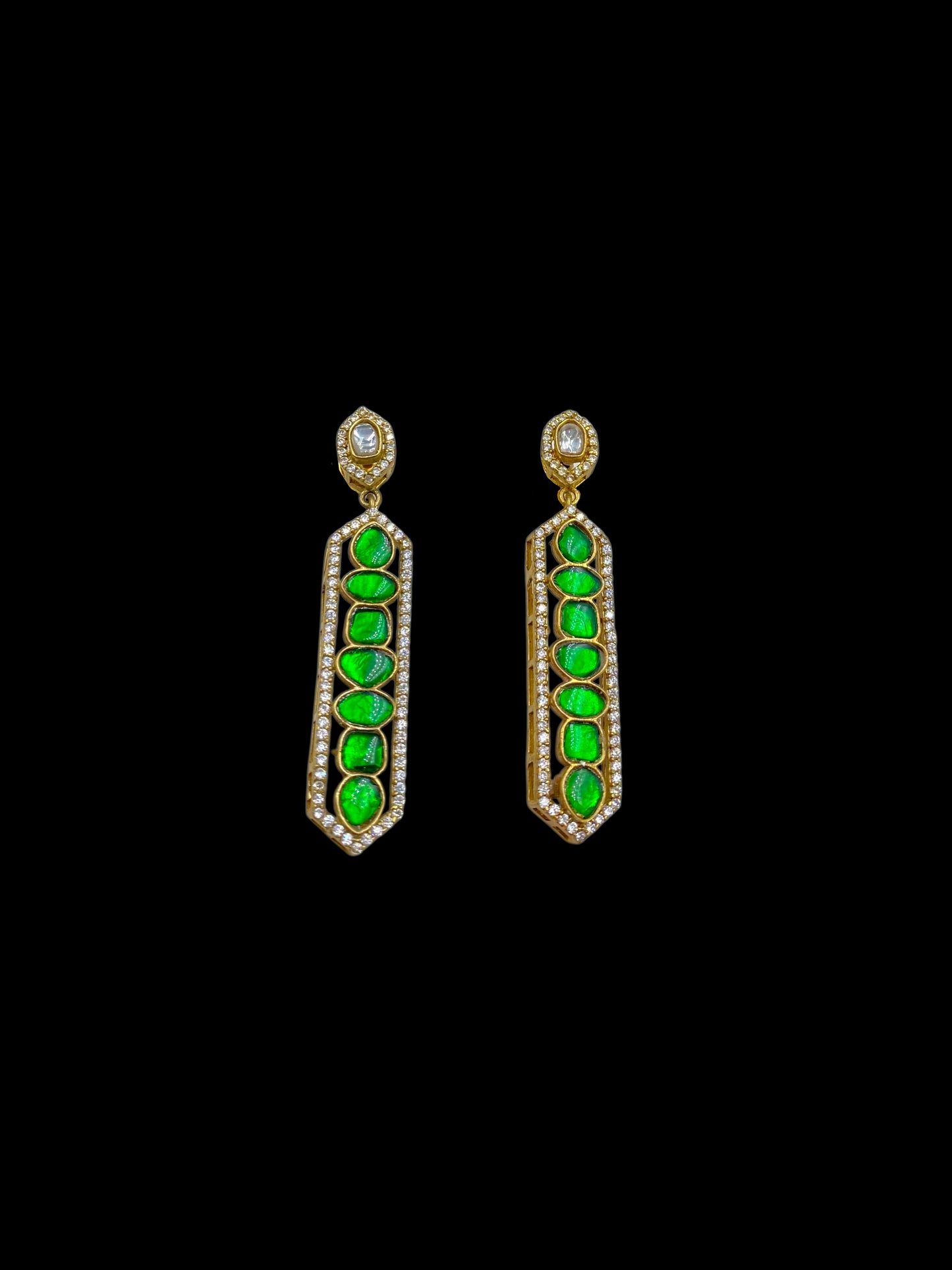 Harini – Emerald long danglers
