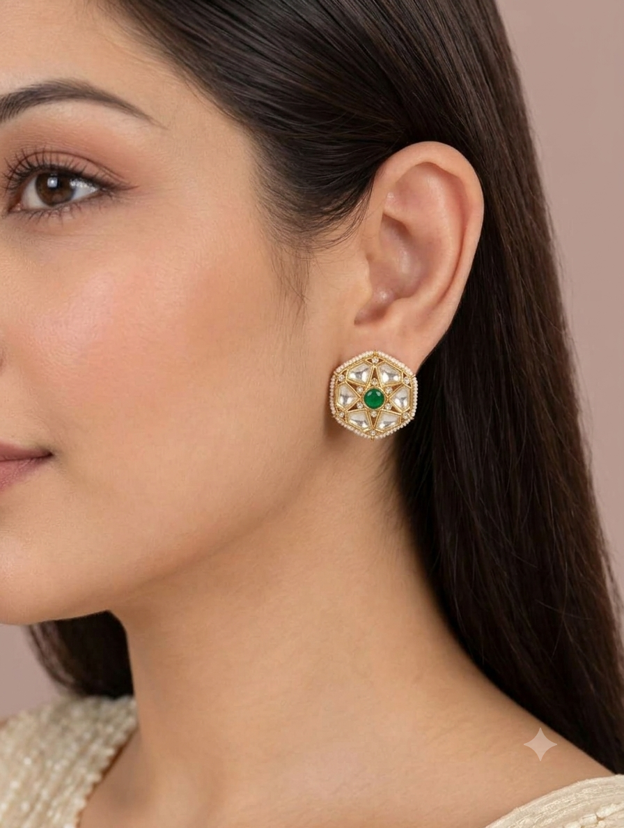 TRADITIONAL POLKI EARRINGS