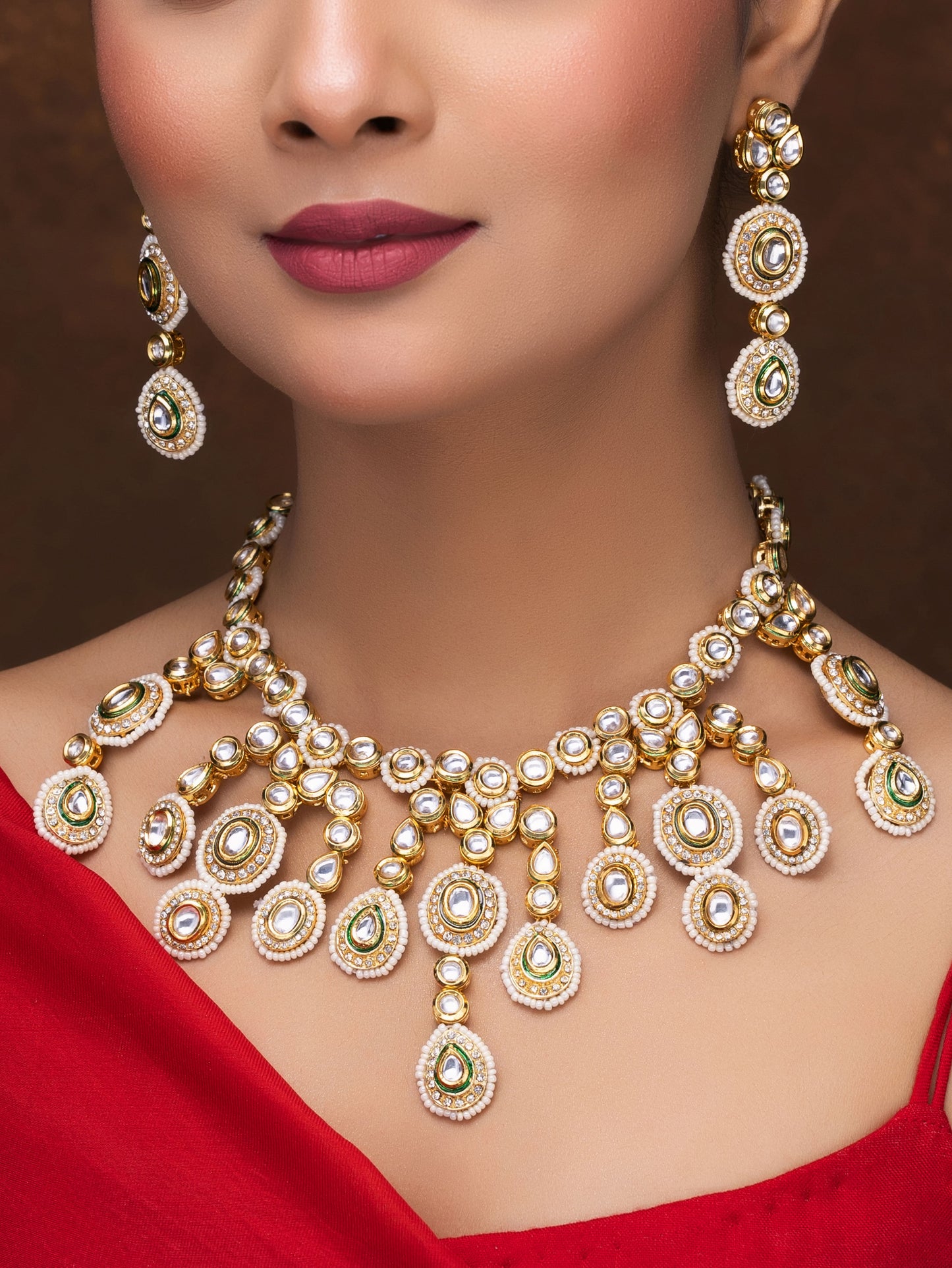 KUNDAN NECKLACE WITH EARRINGS