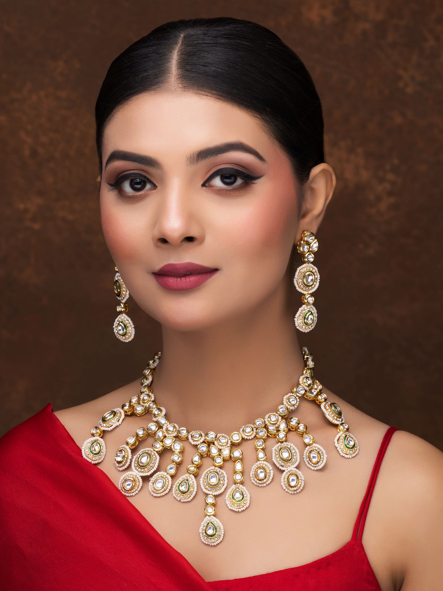 KUNDAN NECKLACE WITH EARRINGS