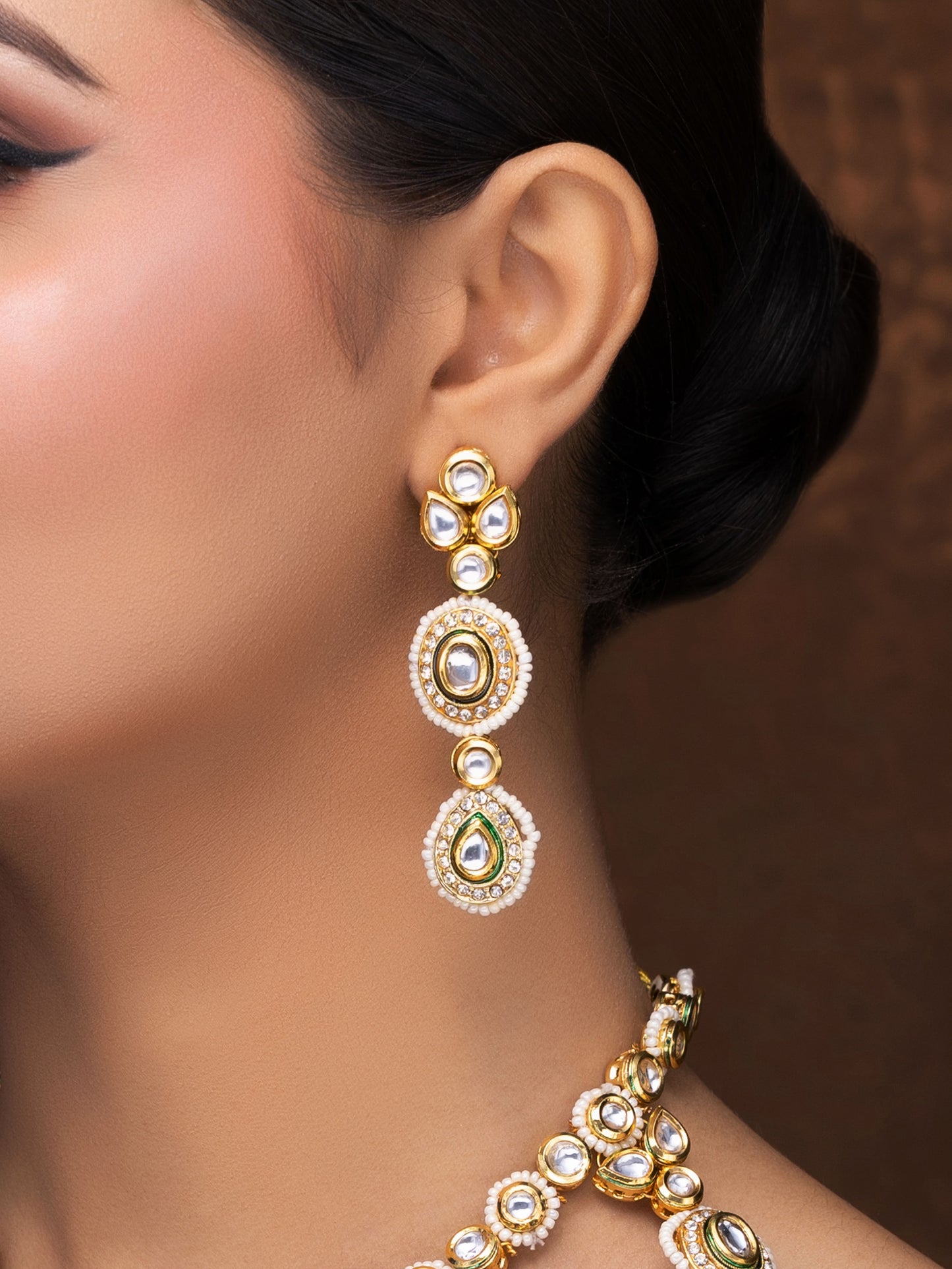 KUNDAN NECKLACE WITH EARRINGS