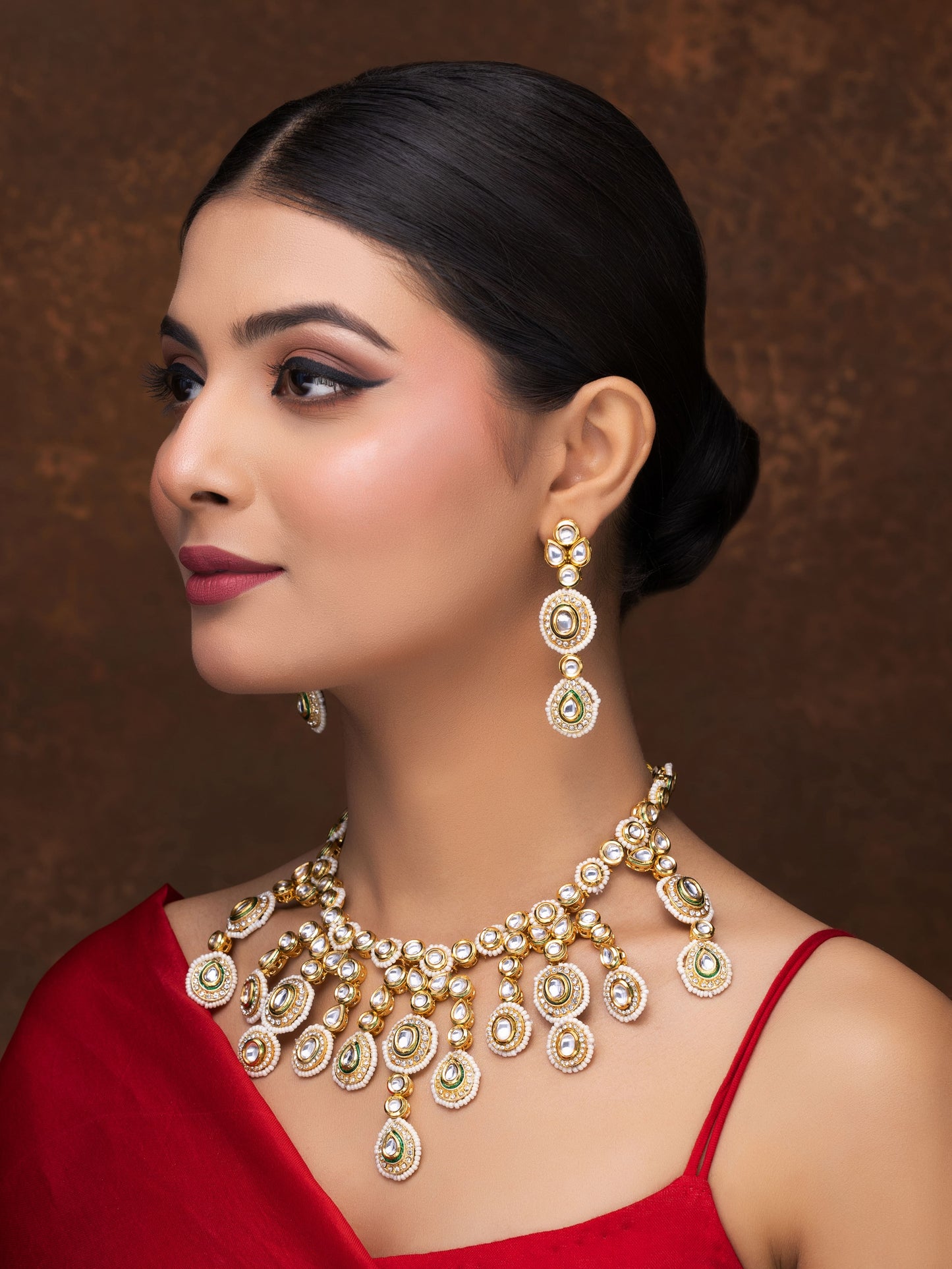 KUNDAN NECKLACE WITH EARRINGS