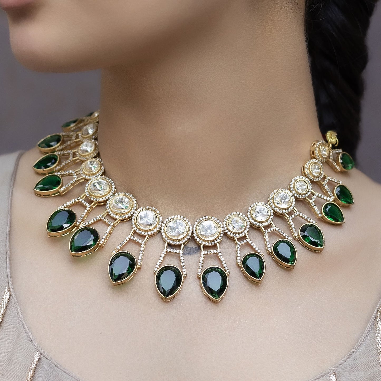 Mughal - Green Heritage Polki Ensemble