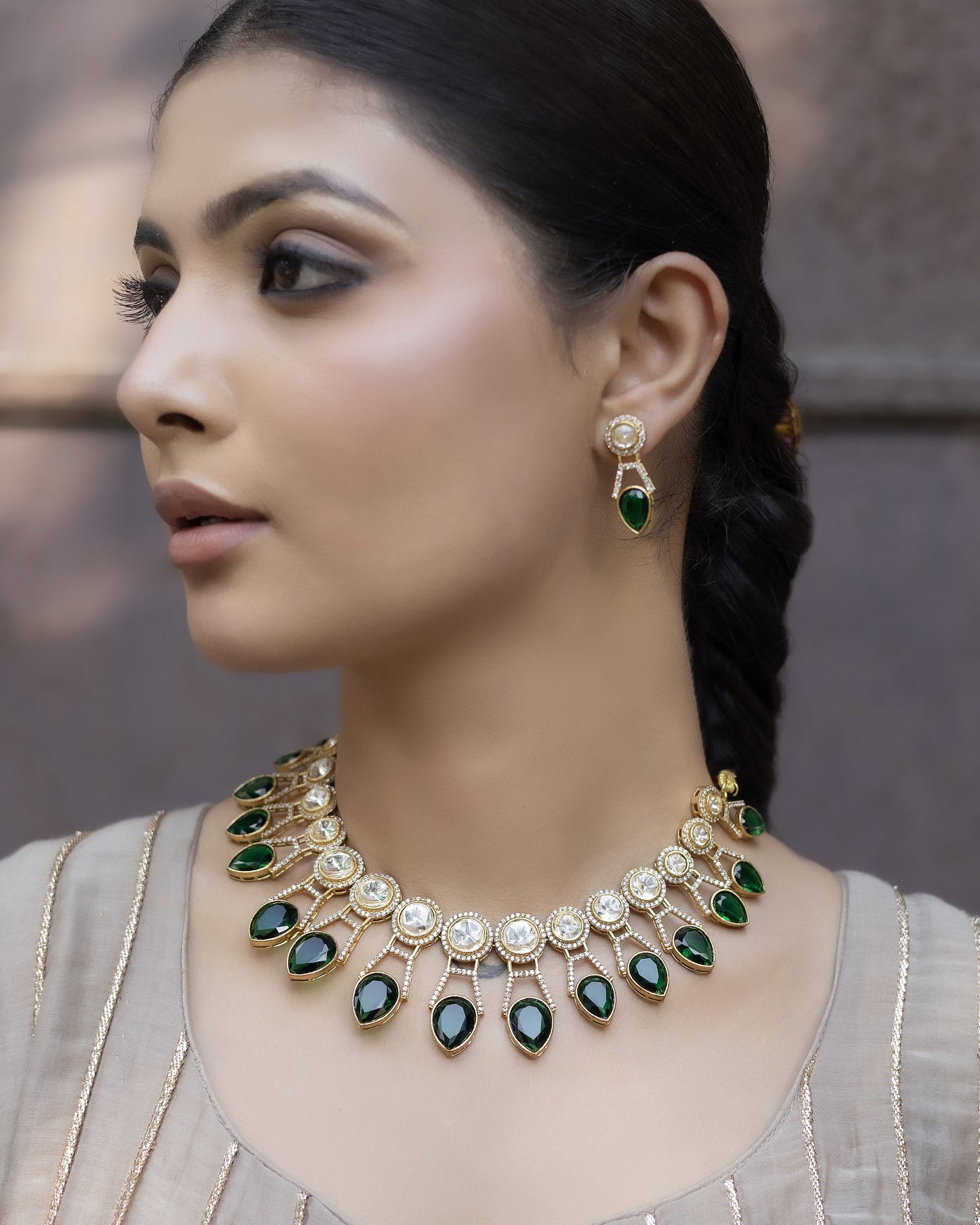 Mughal - Green Heritage Polki Ensemble