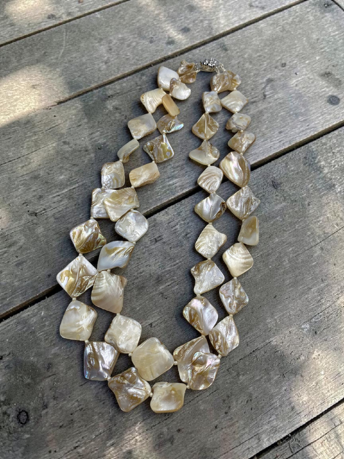 DOUBLE LINE MOTHER OF PEARL NECKLACE