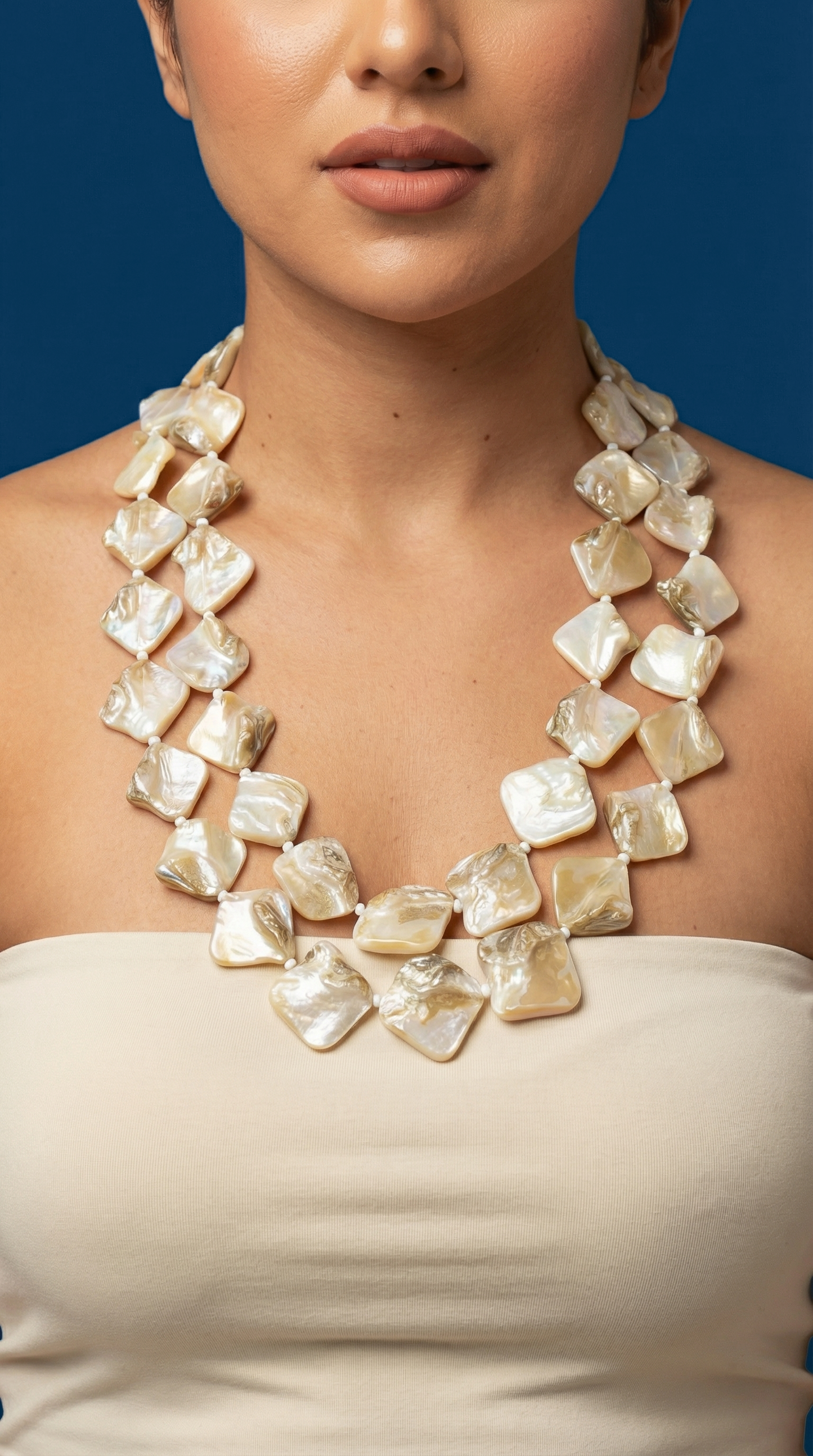 DOUBLE LINE MOTHER OF PEARL NECKLACE