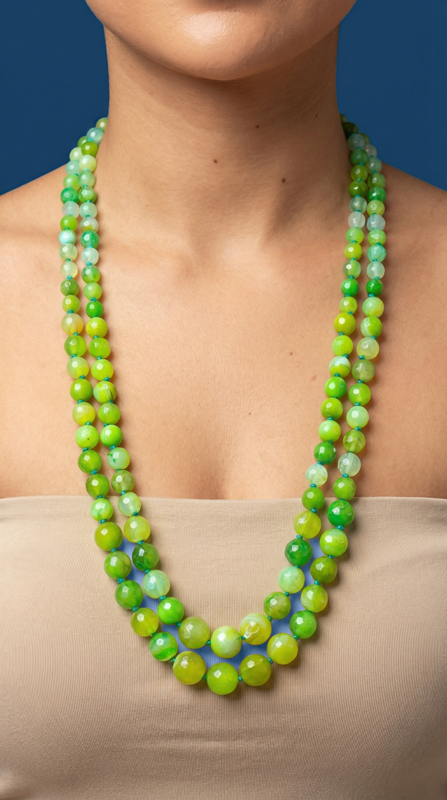 GREEN DOUBLE LINE WESTERN NECKLACE