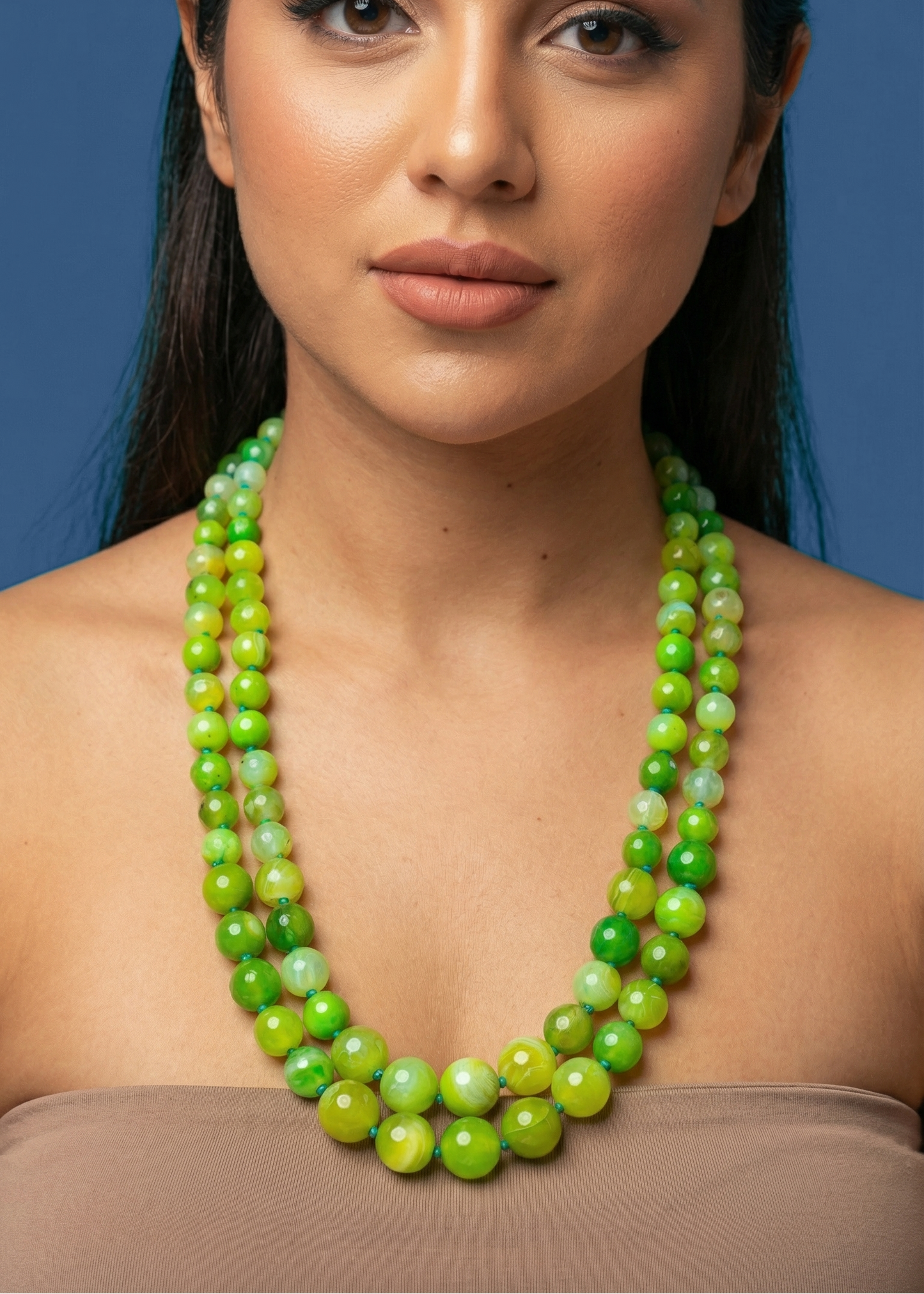 GREEN DOUBLE LINE WESTERN NECKLACE