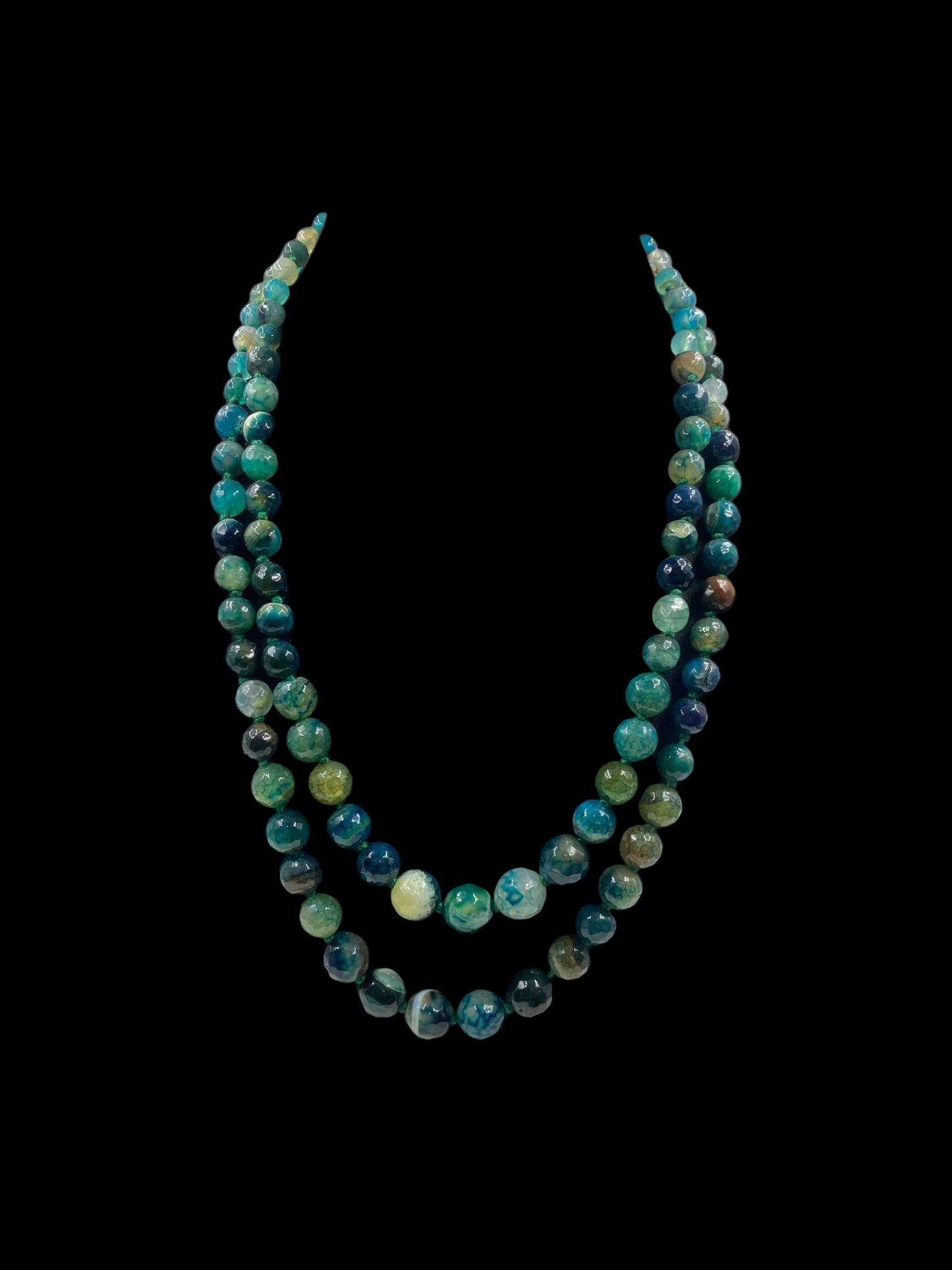 DARK BLUE DOUBLE LINE WESTERN NECKLACE