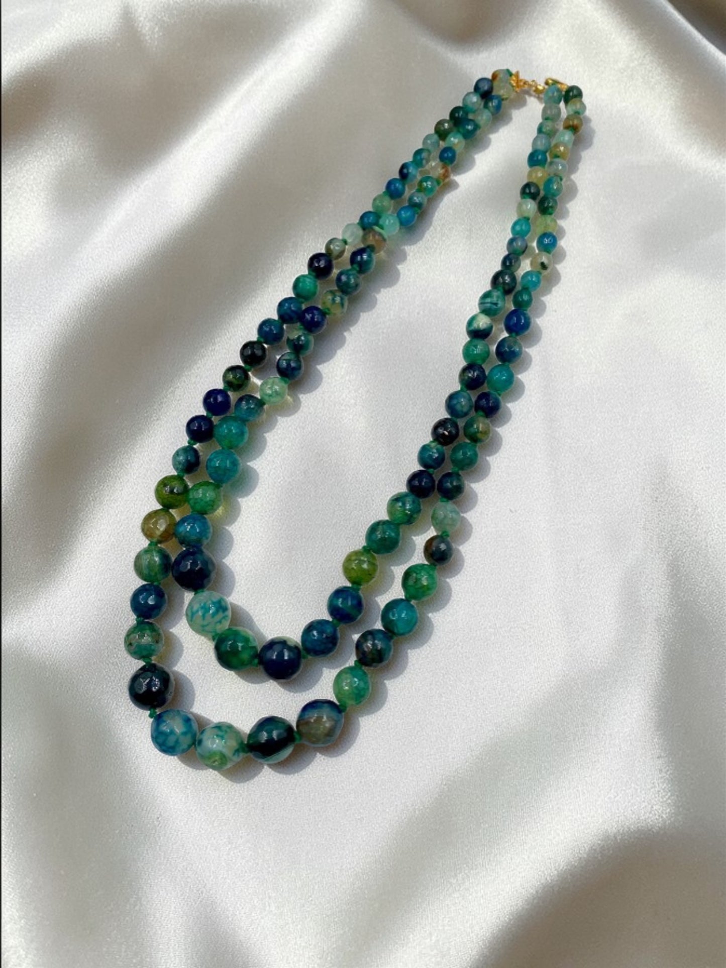 DARK BLUE DOUBLE LINE WESTERN NECKLACE