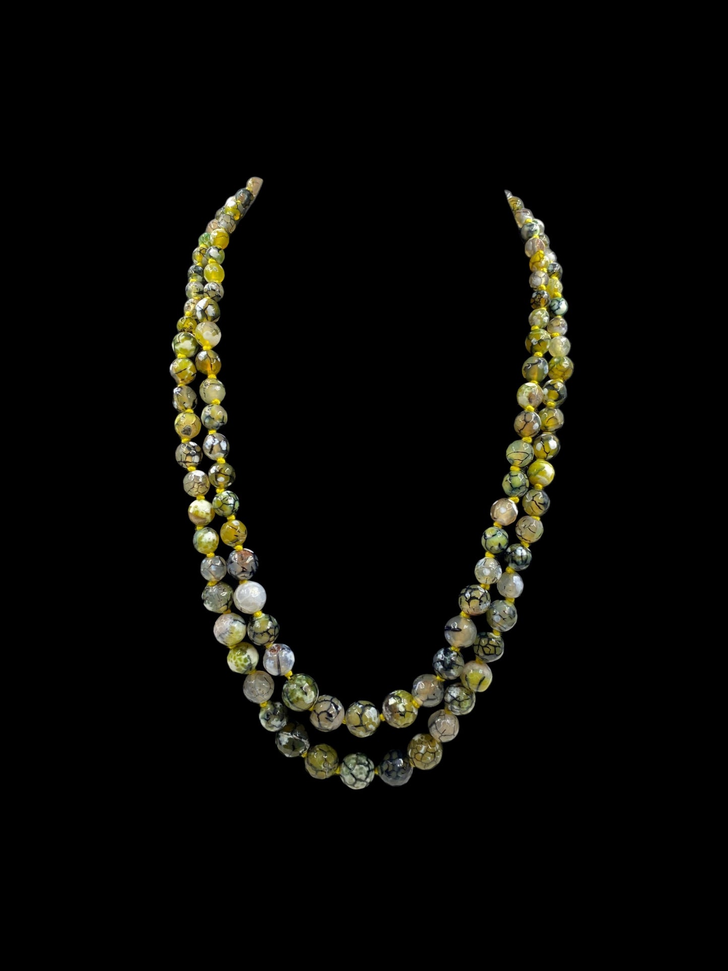 DOUBLE LINE YELLOW WESTERN NECKLACE