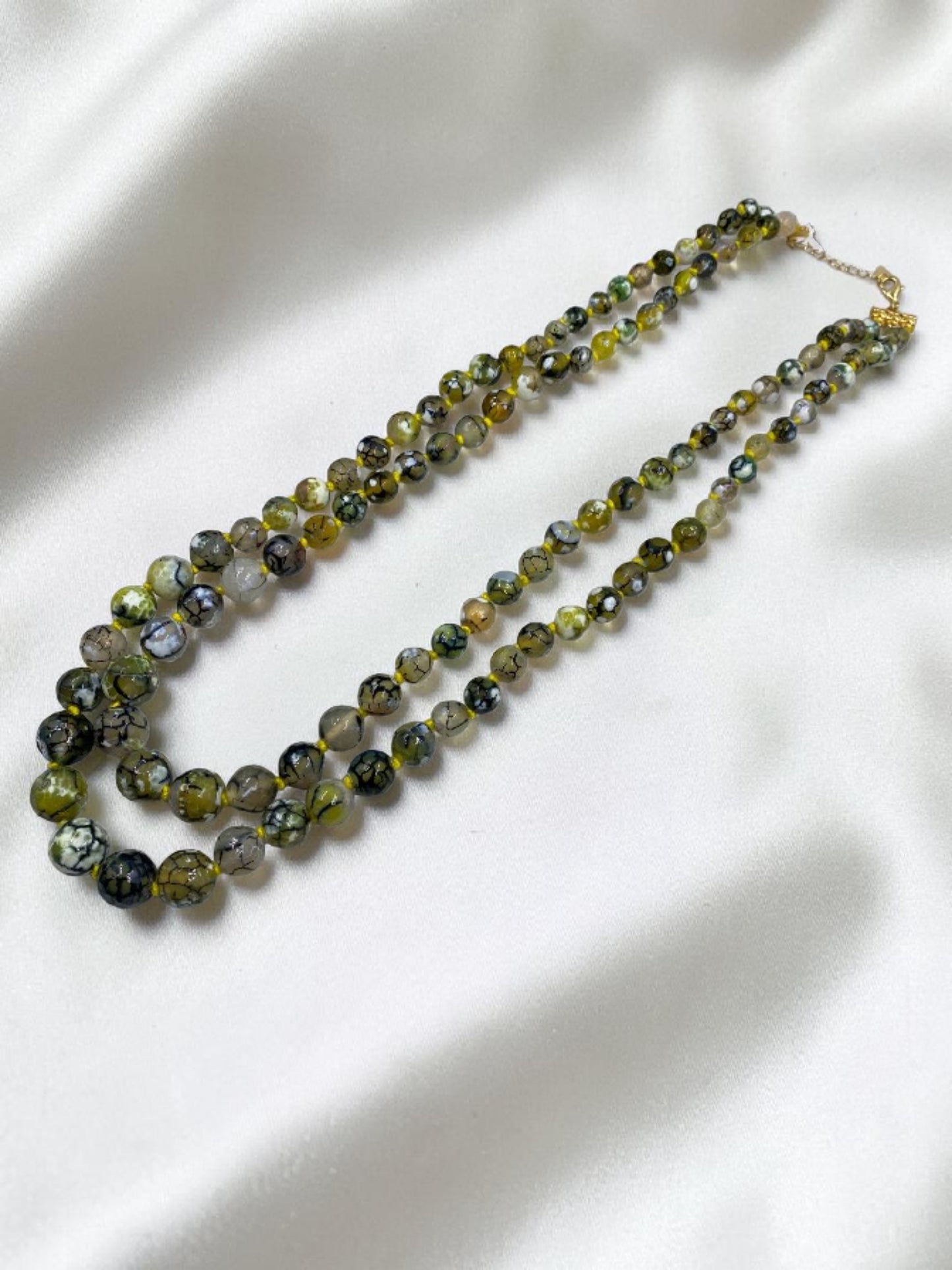 DOUBLE LINE YELLOW WESTERN NECKLACE