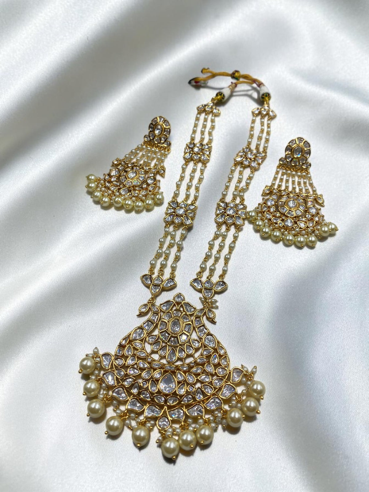 POLKI LONG NECKLACE WITH EARRINGS
