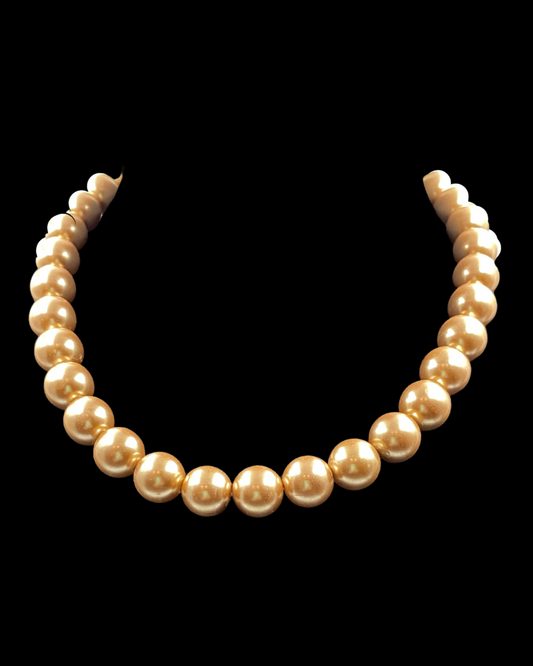 Single Line Copper Shell Pearl Necklace