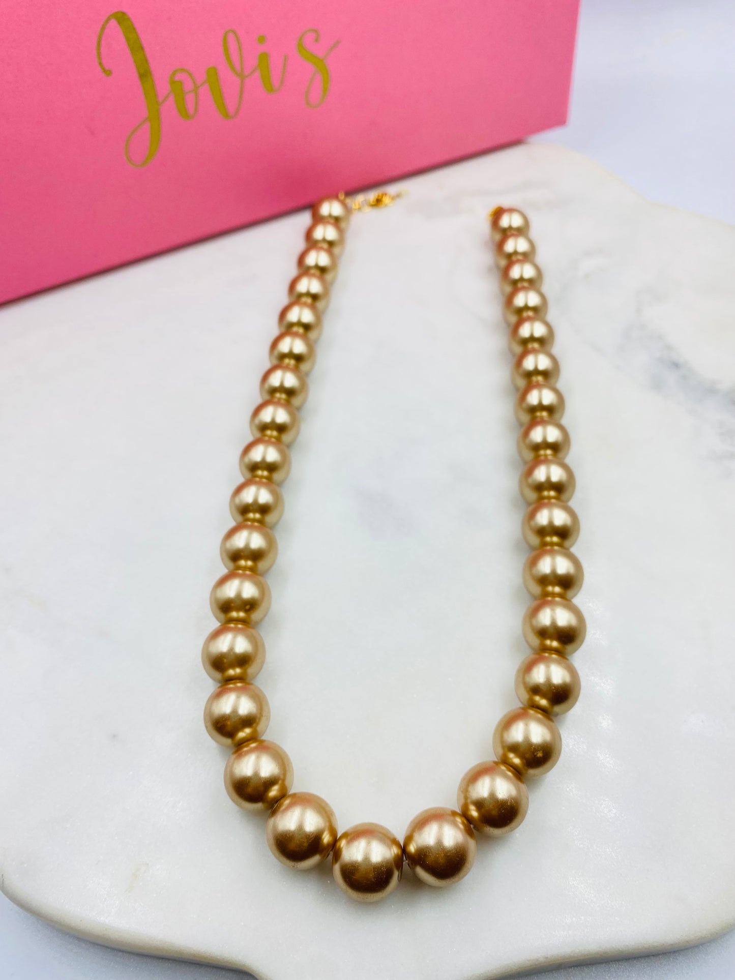 Single Line Copper Shell Pearl Necklace