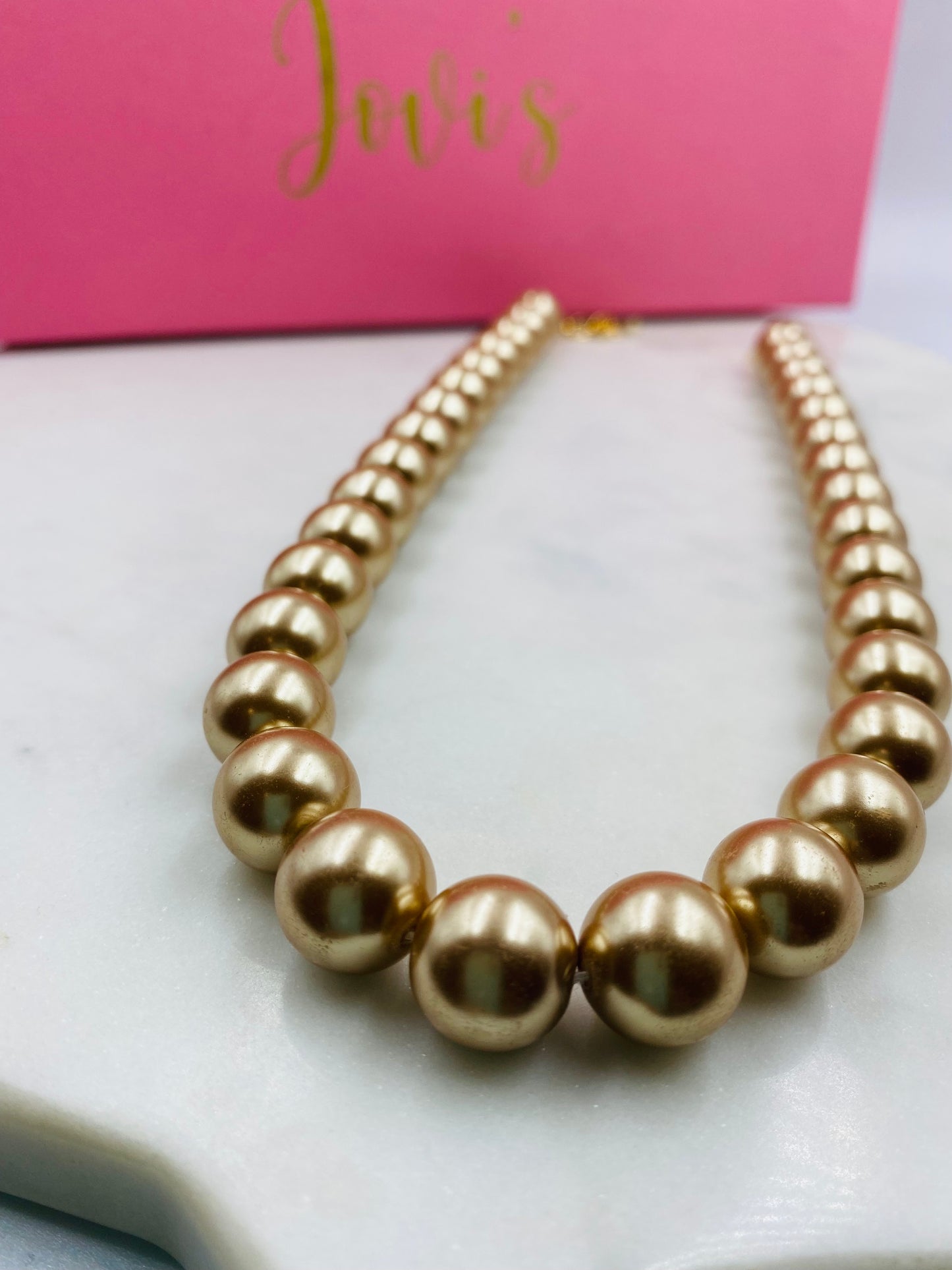 Single Line Copper Shell Pearl Necklace