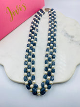 Load image into Gallery viewer, Triple Line Grey Quartz and Shell Pearl Necklace
