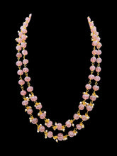 Load image into Gallery viewer, Double Line Morganite Melon Necklace
