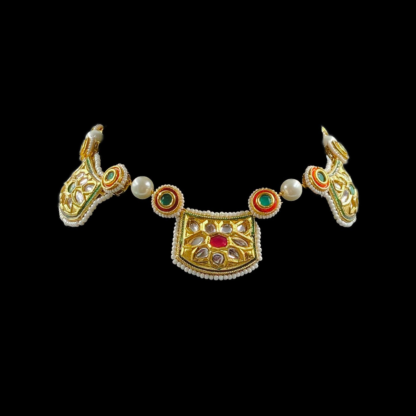 Traditional Kundan Necklace with Earrings