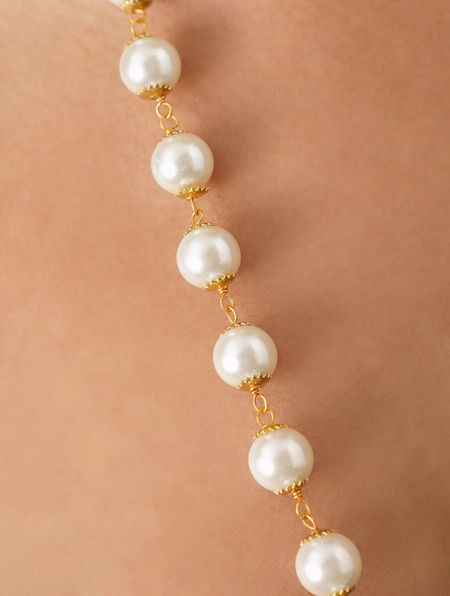 SHELL PEARLS LONG NECKLACE