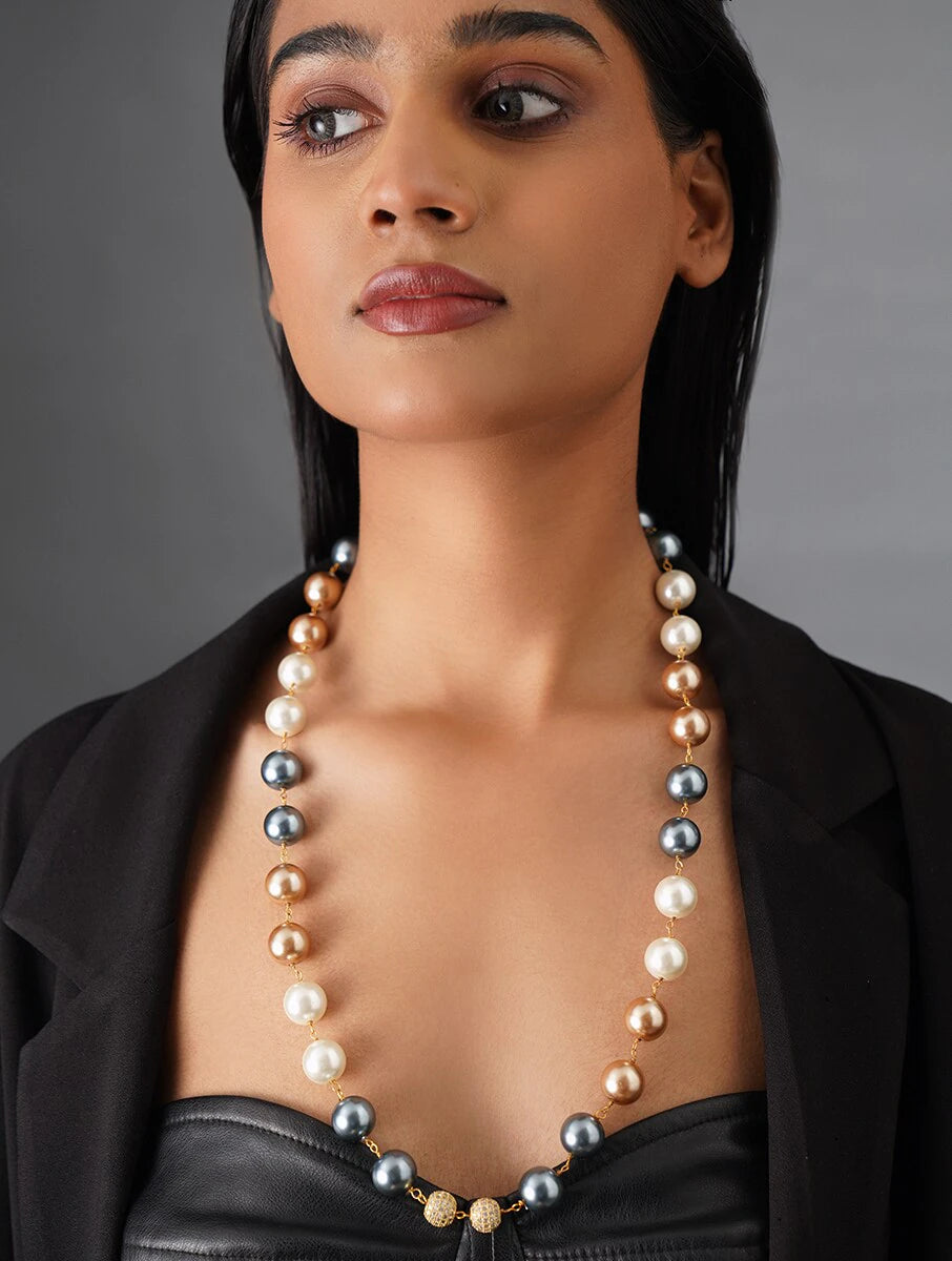 SINGLE LINE SHELL PEARL NECKLACE