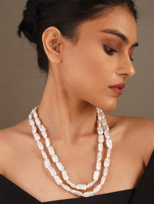 Freshwater Pearl Double Line Necklace