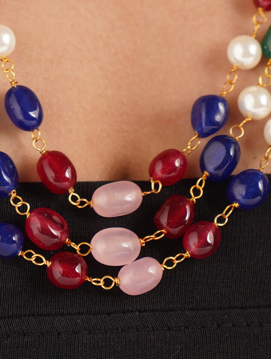 Multicolor Semiprecious Quartz Necklace