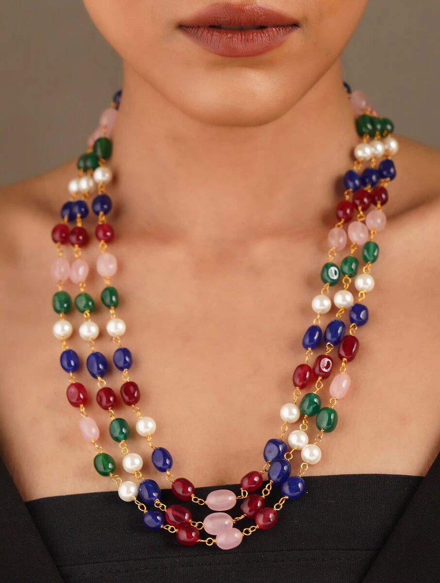 Multicolor Semiprecious Quartz Necklace