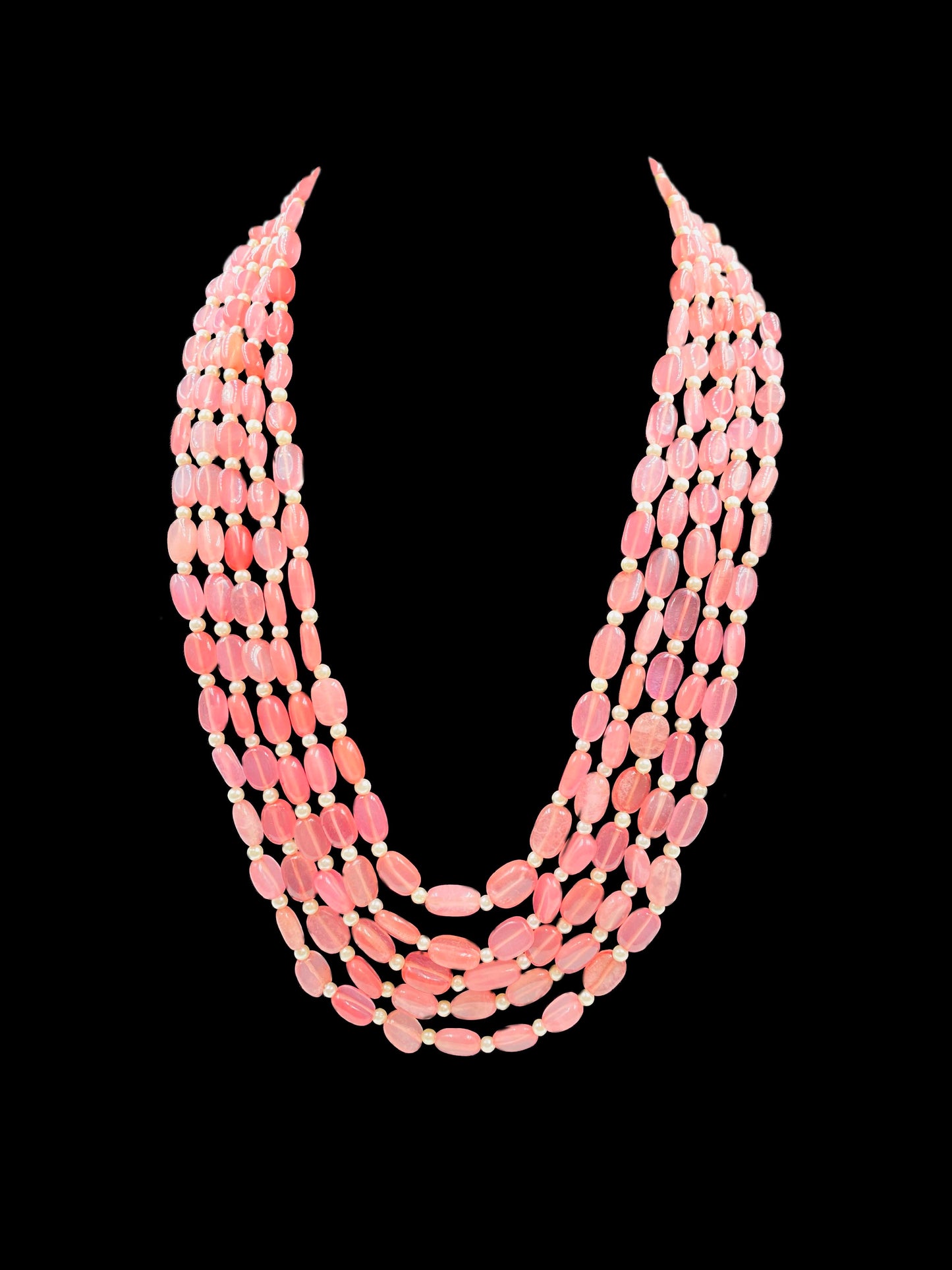 Peach Quartz Multiline Necklace