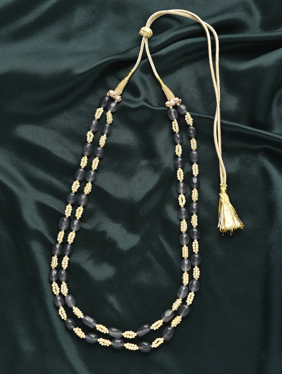 Double Line Grey Quartz Necklace