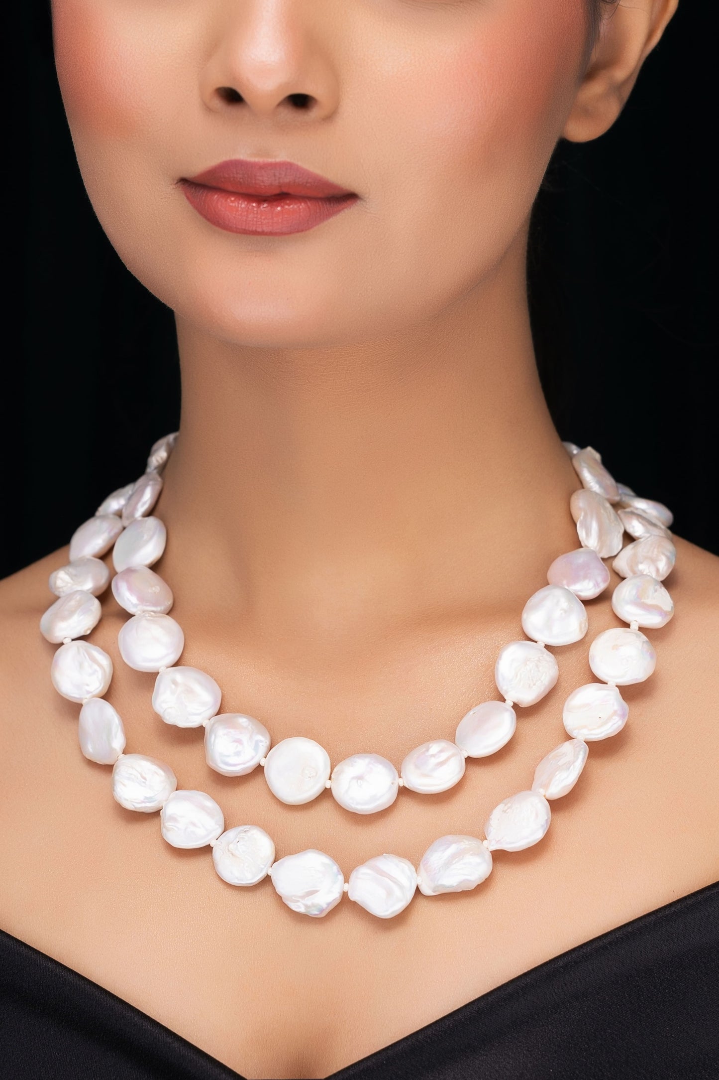 DOUBLE LINE FRESHWATER PEARL NECKLACE