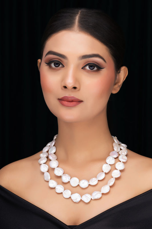 DOUBLE LINE FRESHWATER PEARL NECKLACE