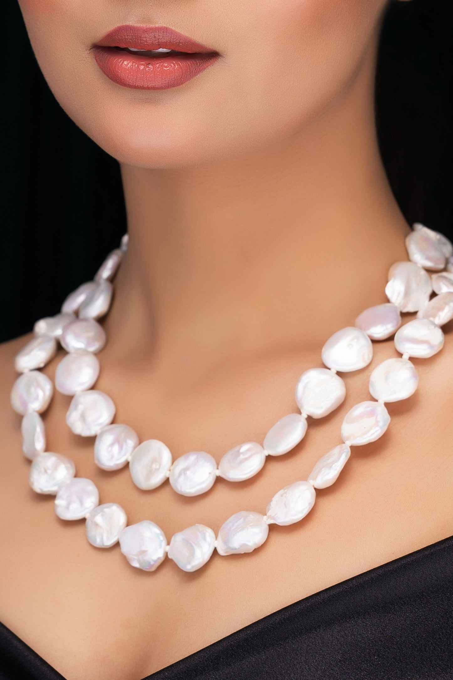 DOUBLE LINE FRESHWATER PEARL NECKLACE