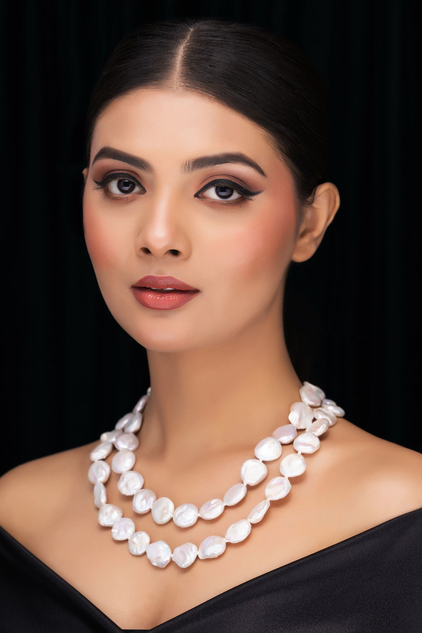 DOUBLE LINE FRESHWATER PEARL NECKLACE