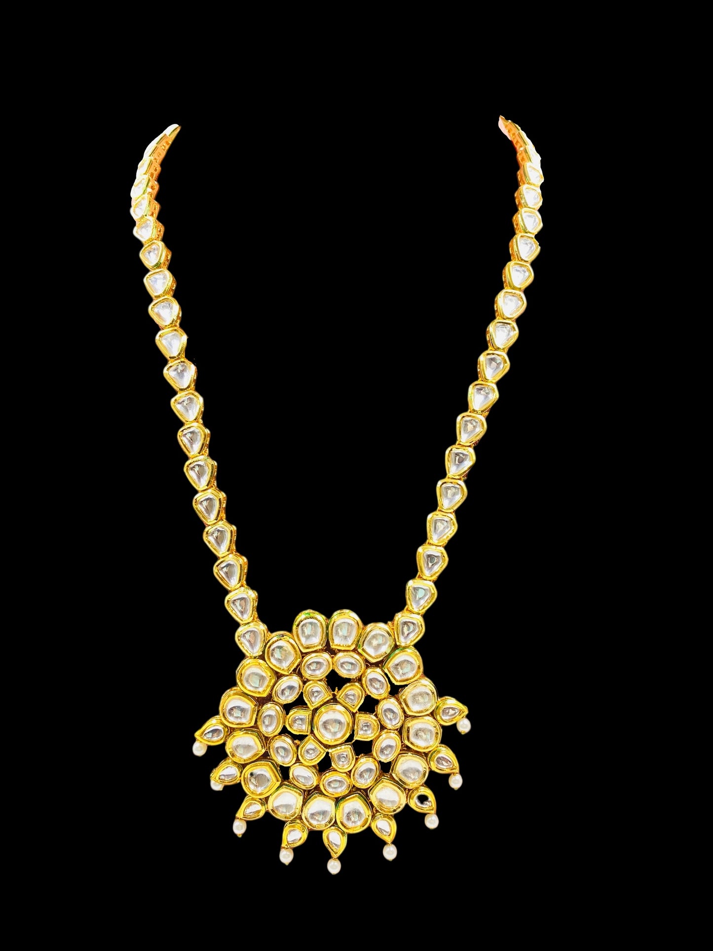 KUNDAN LONG NECKLACE WITH EARRINGS