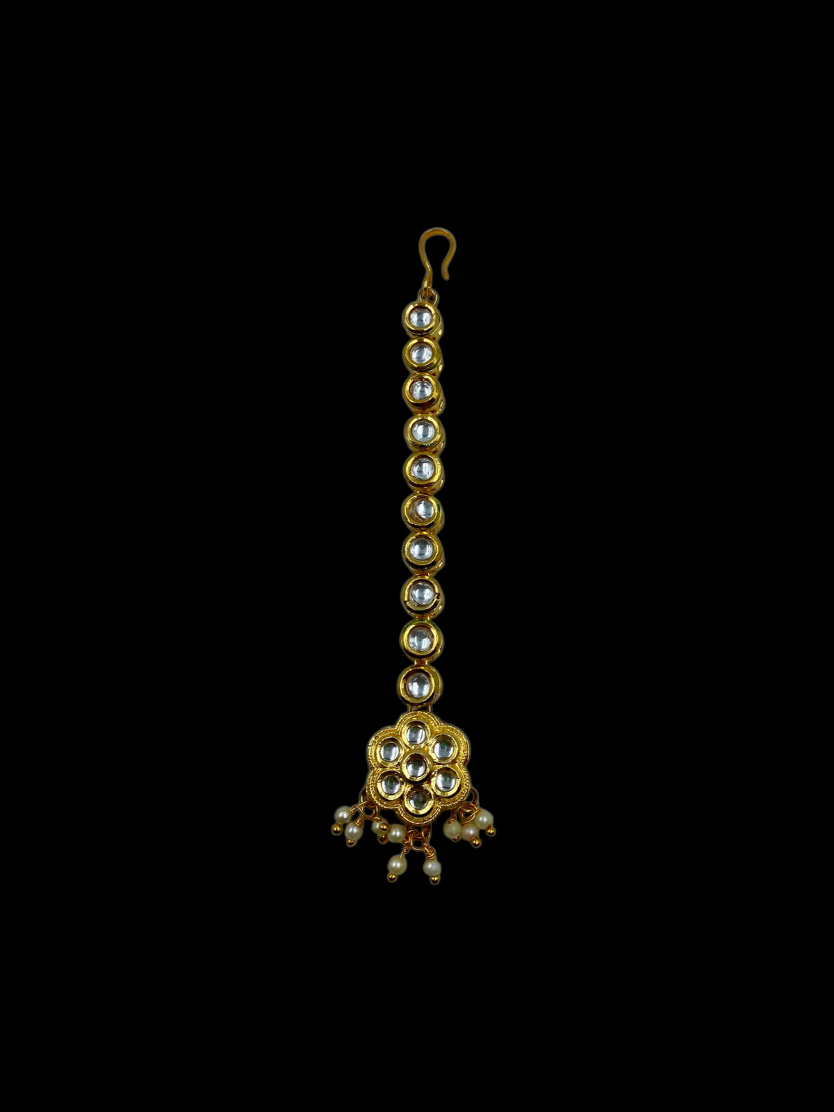 Kundan with Pink Drop Mangtika