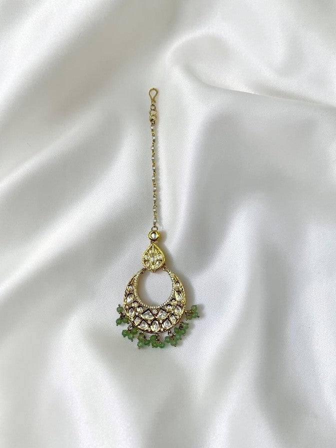 Polki With Green Drop Magtika