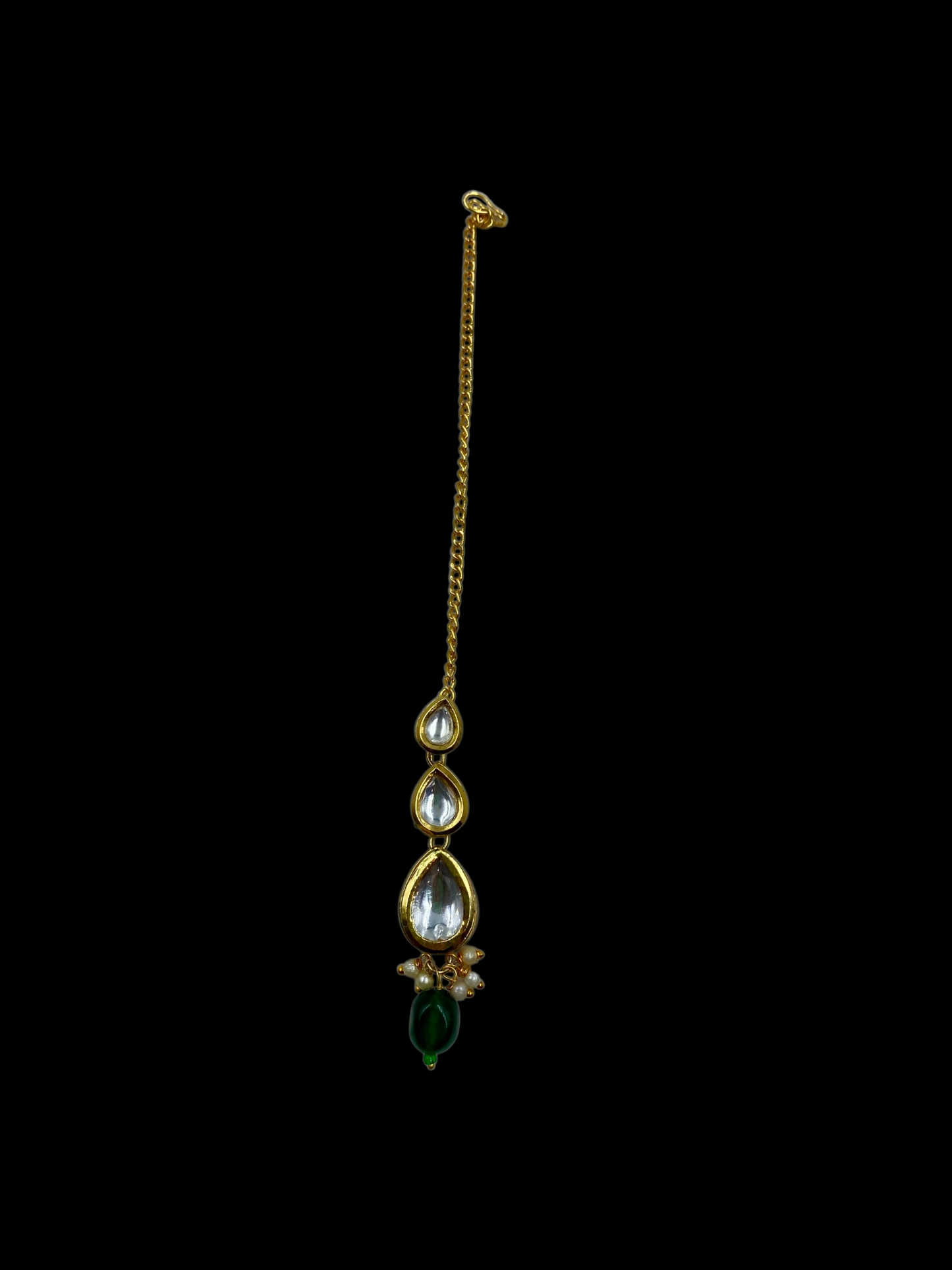 Kundan Mangtika With Green Drop
