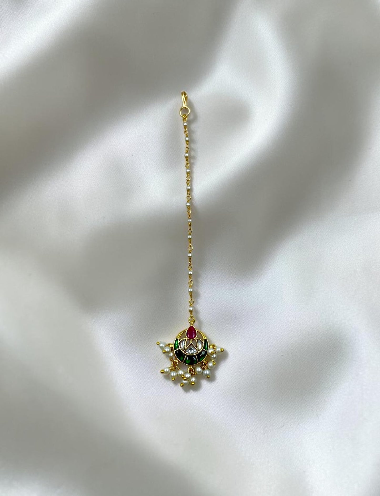 Green Meenakari Mangtika