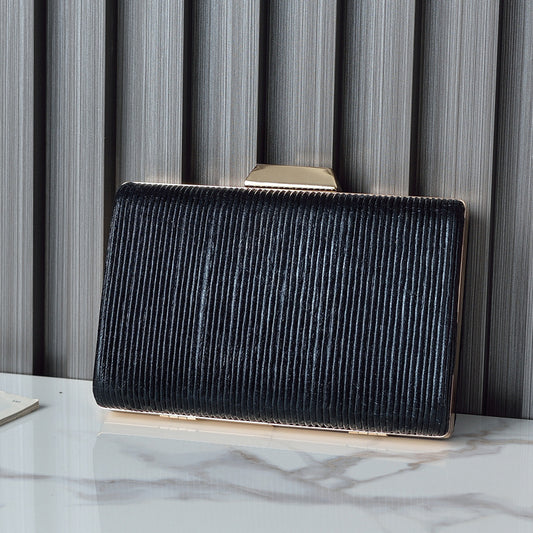 Silken Allure - Black Clutch Bag