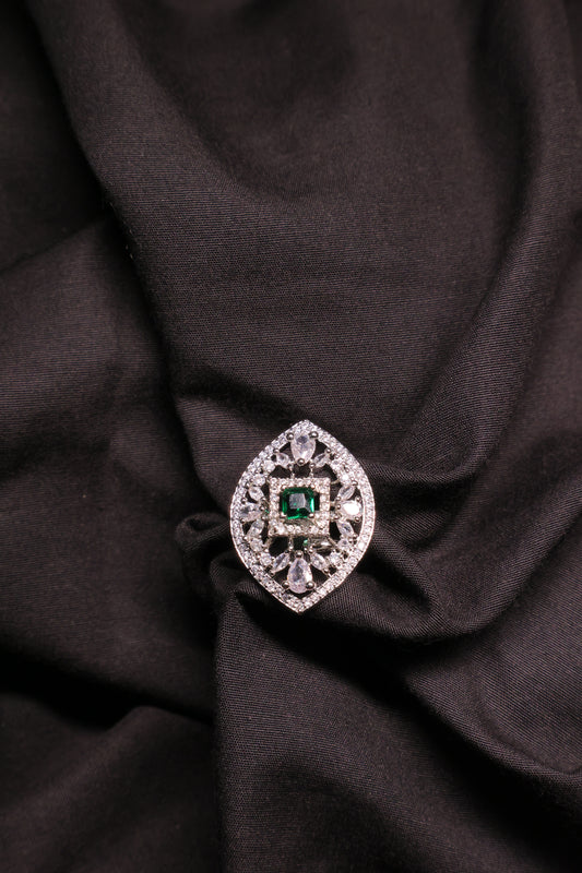 Aurora - Green Stone Diamond Ring