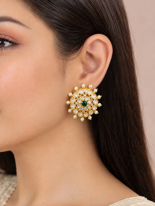 TRADITIONAL POLKI EARRINGS
