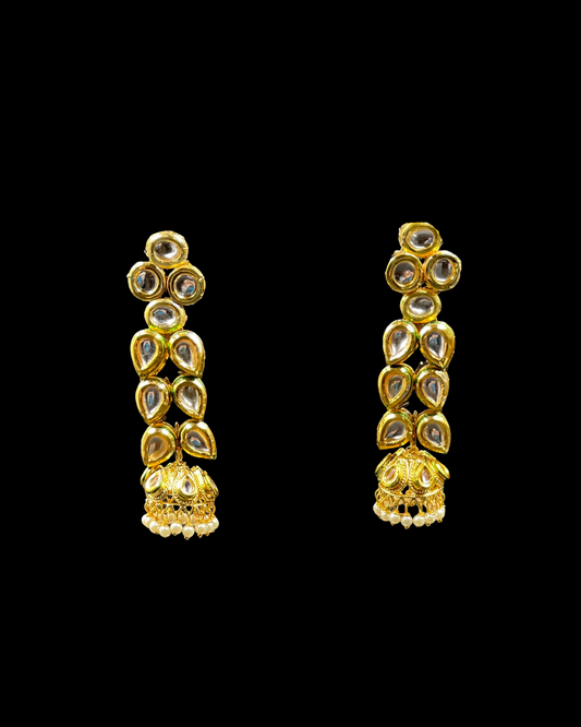 Kundan Long Jhumki Earrings