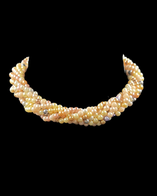 Twisted Multicolor Shell Pearl Necklace