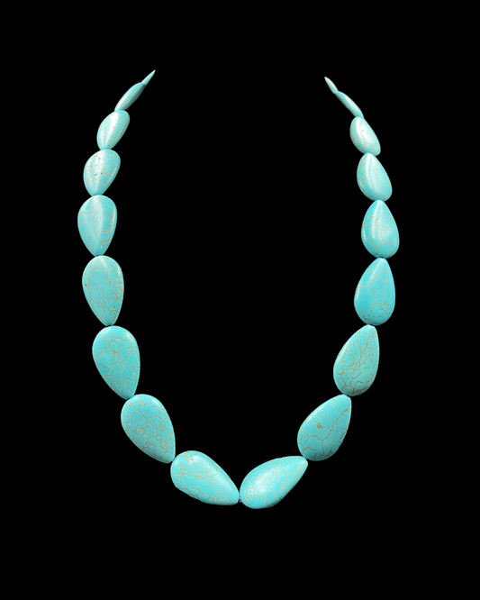 Turquoise Single Line Statement Necklace