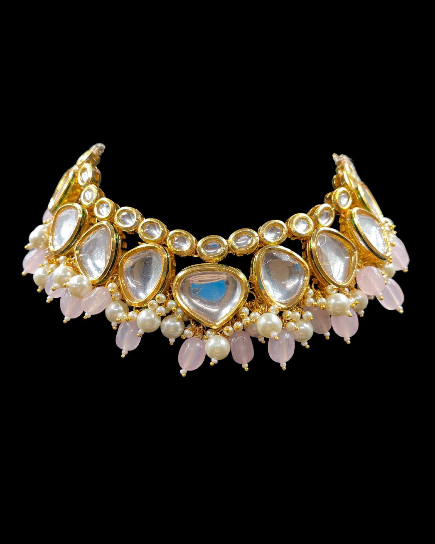 Traditional Kundan and Quartz Choker with Earrings