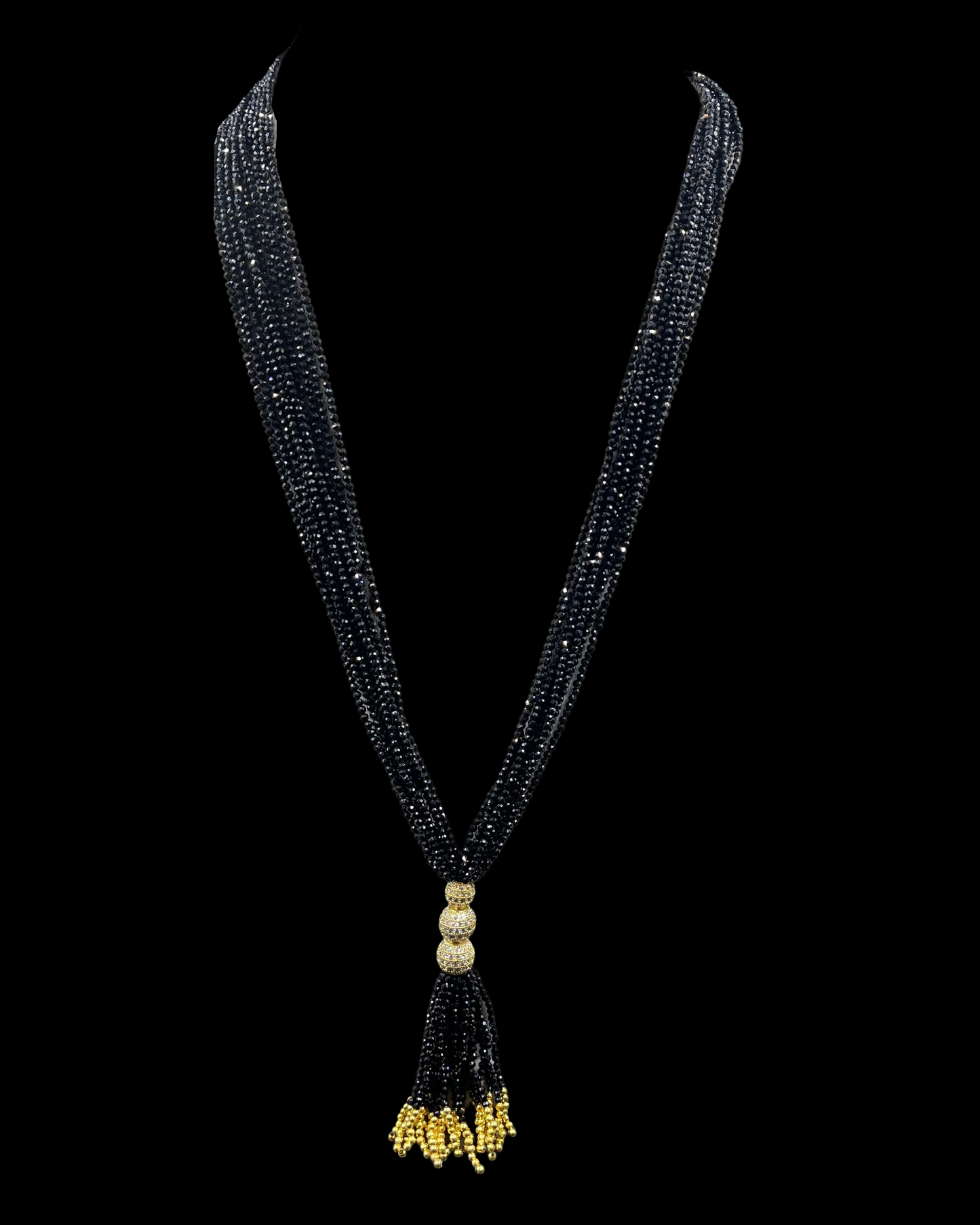 Long Black Spinel Necklace