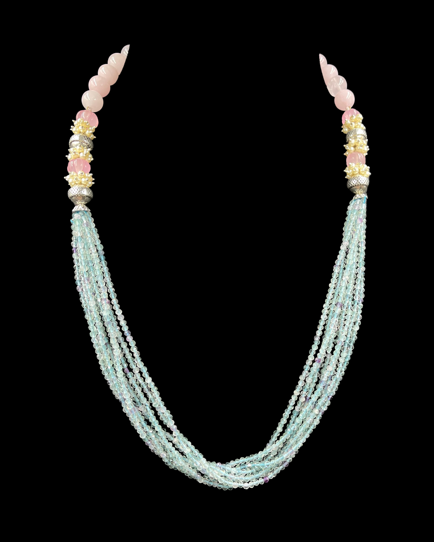 Aquamarine & Rose Quartz Necklace