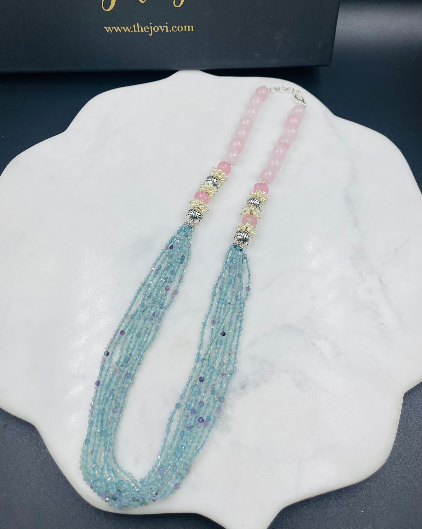 Aquamarine & Rose Quartz Necklace